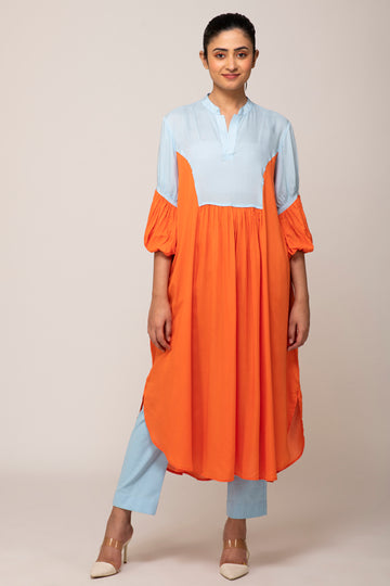 CHUIMUI KURTA AND IRIS BLUE PANTS