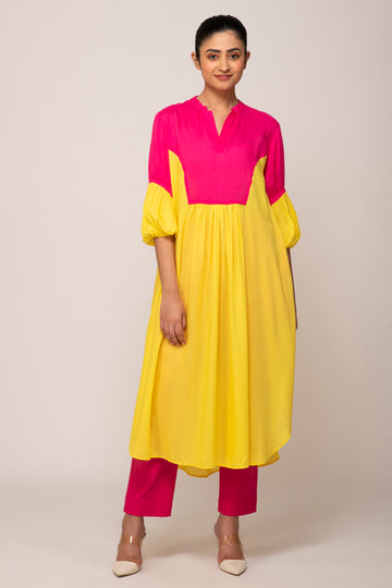 KAMLI KURTA WITH IRIS HOT PINK PANTS