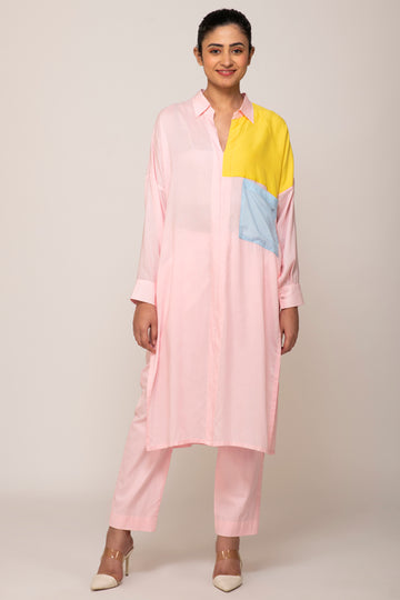ROSEMARY LONG SHIRT WITH IRIS PINK PANTS