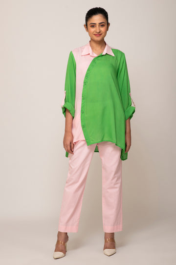 NARGIS SHIRT WITH DAISY IRIS PINK PANTS