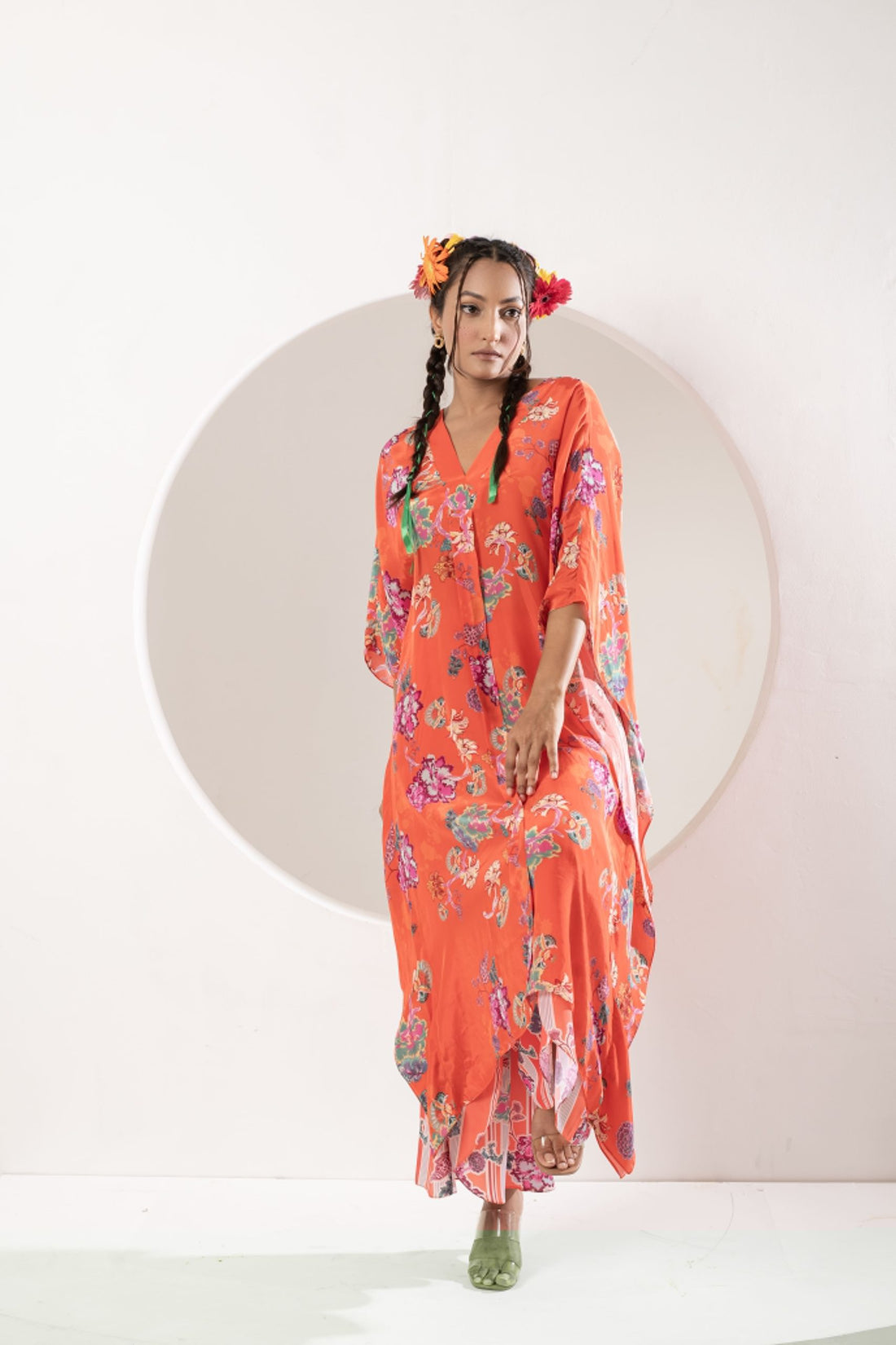 Sawani orange kaftan set