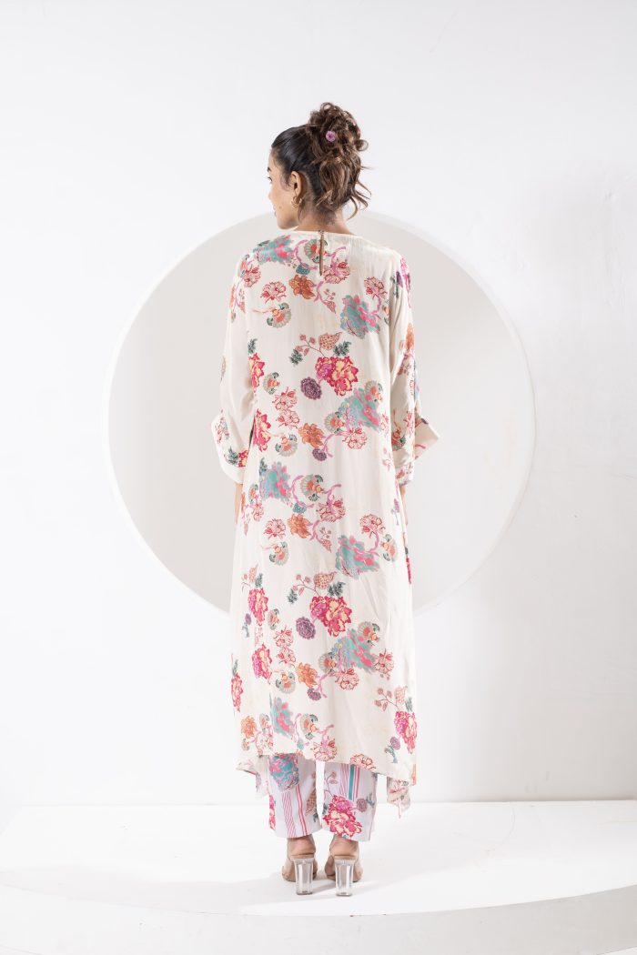 Rukhmani ivory kaftan set