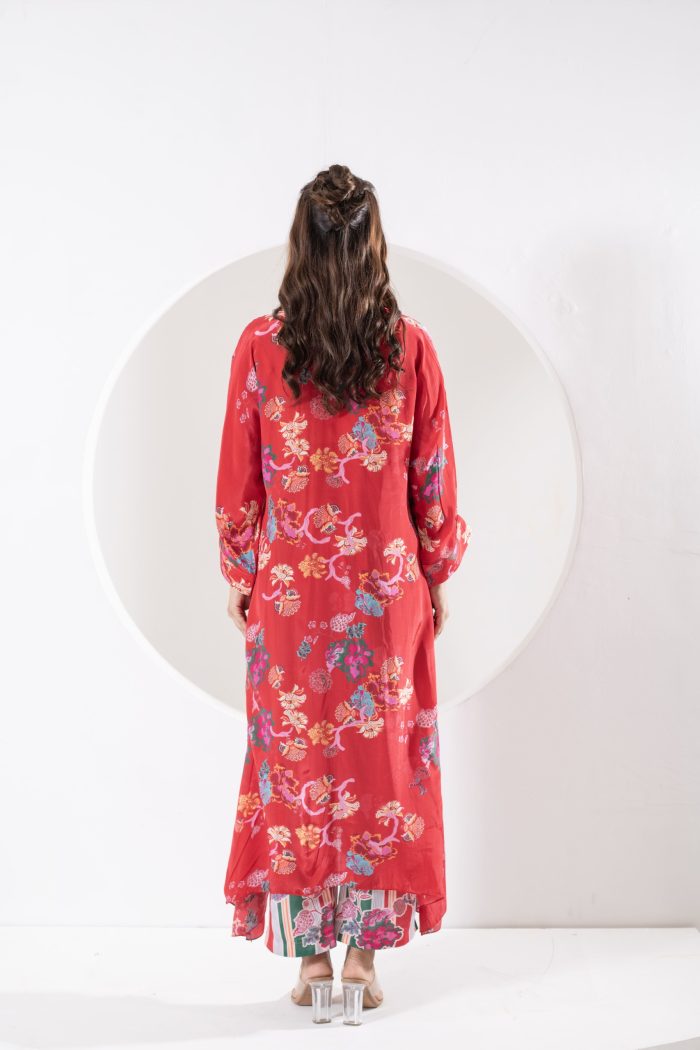 Rukhmani red kaftan set