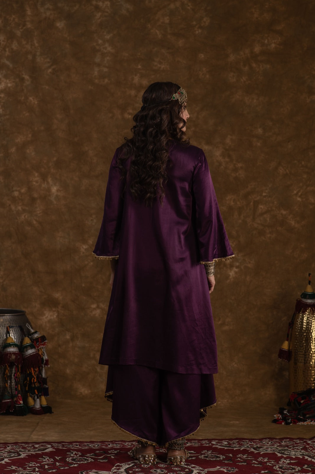 Shaira purple and maroon combination 3 pc set